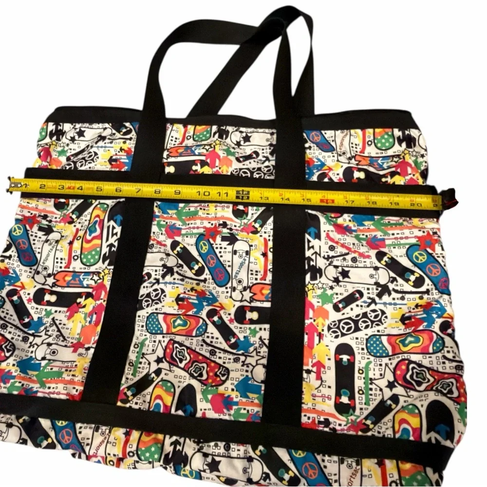 LeSportsac Skateboard Peace All-Over Print Large Tote